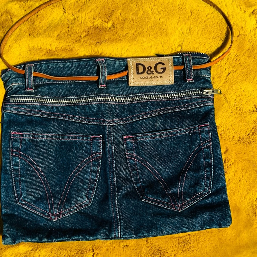 DOLCE & GABBANA BLUE JEAN SKIRT HANDBAG